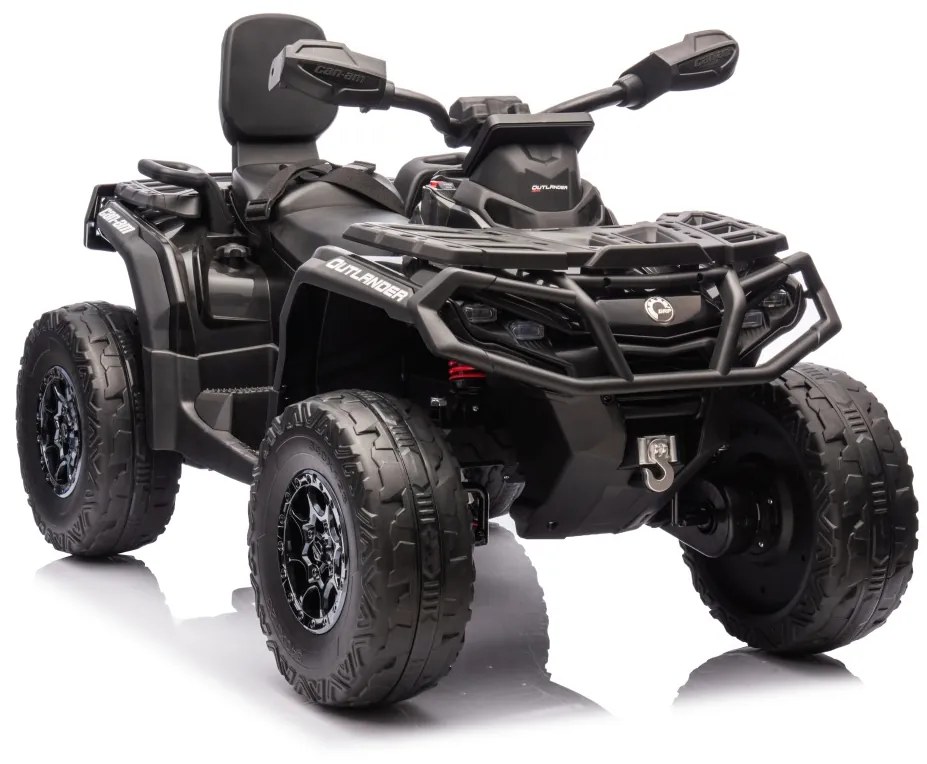 Moto 4 elétrica para crianças 12V Can Am Outlander 4×4 200W rodas Espuma EVA, assento couro Carga até 50Kg Cinzenta