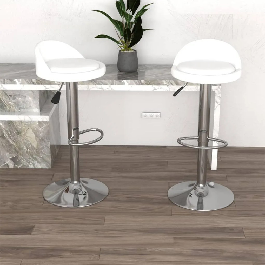 vidaXL Bancos de bar 2 pcs couro artificial branco