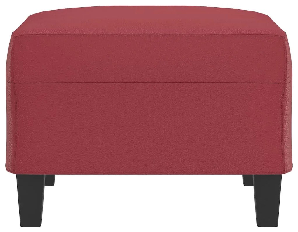 Apoio de pés 70x55x41 cm couro artificial vermelho tinto