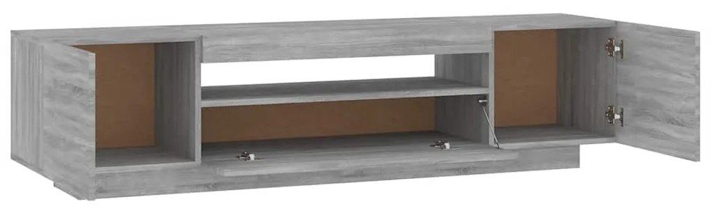 Móvel de TV com luzes LED 160x35x40 cm sonoma cinzento