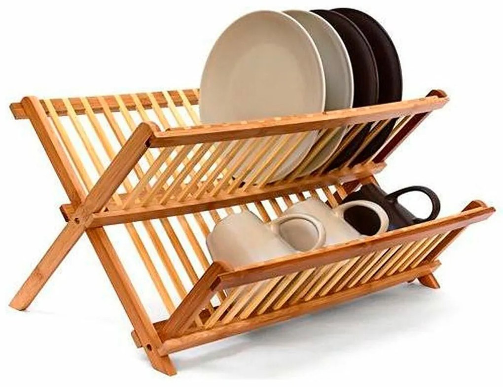 Escorredor de Louça 5five Dobrável Natural Bambu (42 x 33,5 x 25,5 cm)