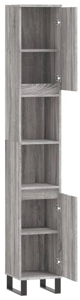 Armário de Casa de Banho 30x30x190 cm derivados de madeira cinzento so