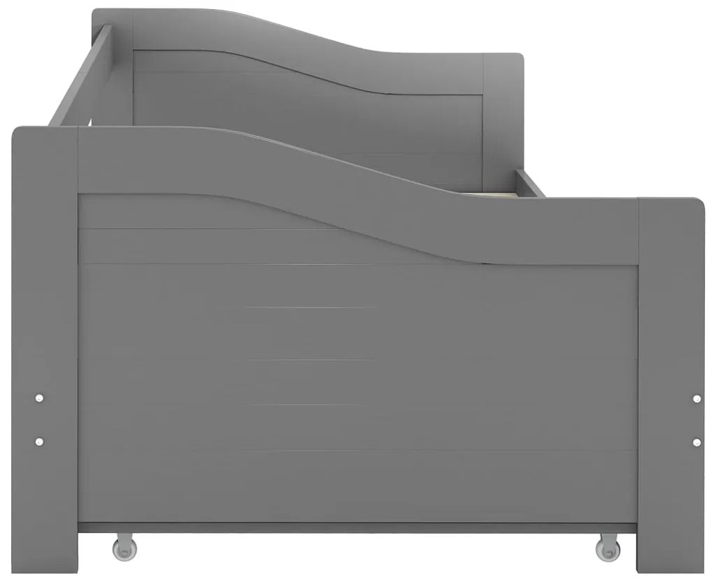 Estrutura sofá-cama de puxar 90x200 cm madeira pinho cinzento