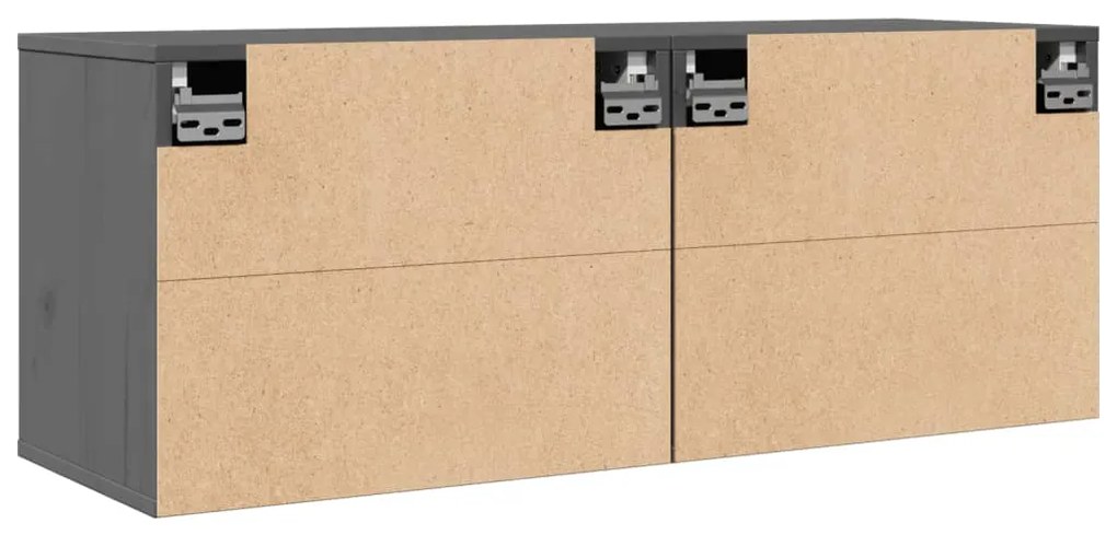 Armários de parede 2 pcs 45x30x35 cm pinho maciço cinza