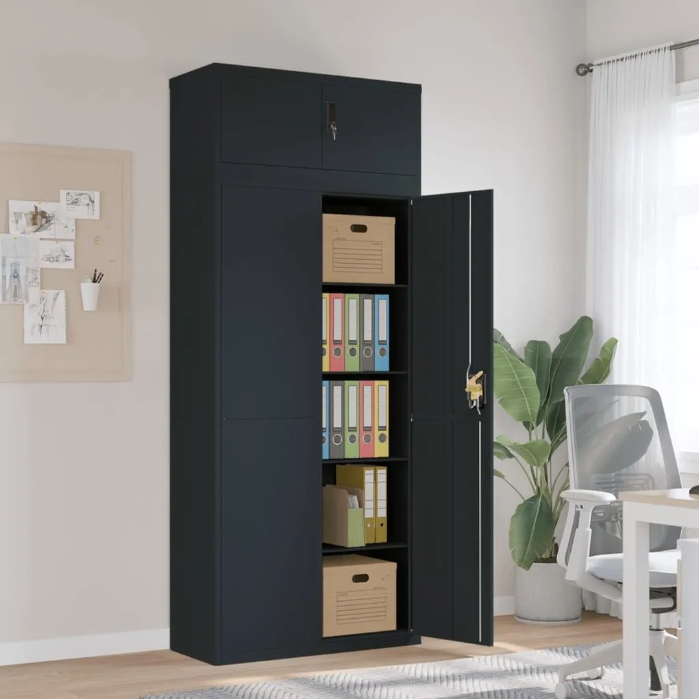 vidaXL Arquivador 90x40x220 cm aço antracite