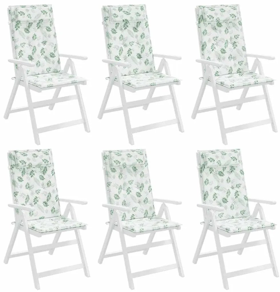 Almofadões p/ cadeira encosto alto 6 pcs tecido oxford folhas