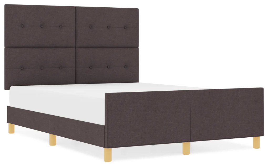 Cama vidaXL Marrom Escuro 160x200 cm em Tecido