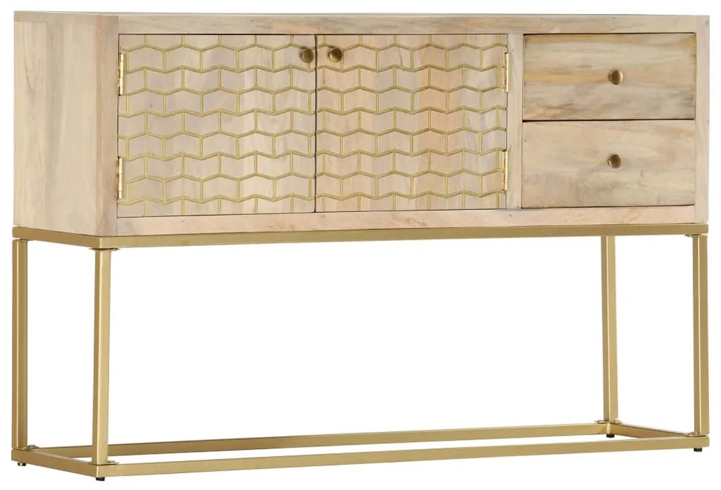Aparador 120x30x75 cm madeira de mangueira maciça dourado