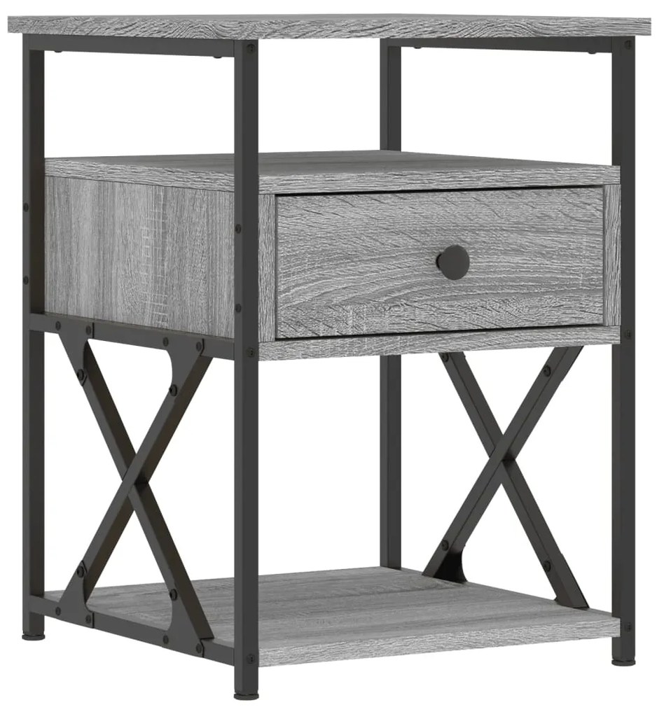 Mesas de cabeceira 2 pcs derivados madeira sonoma cinza