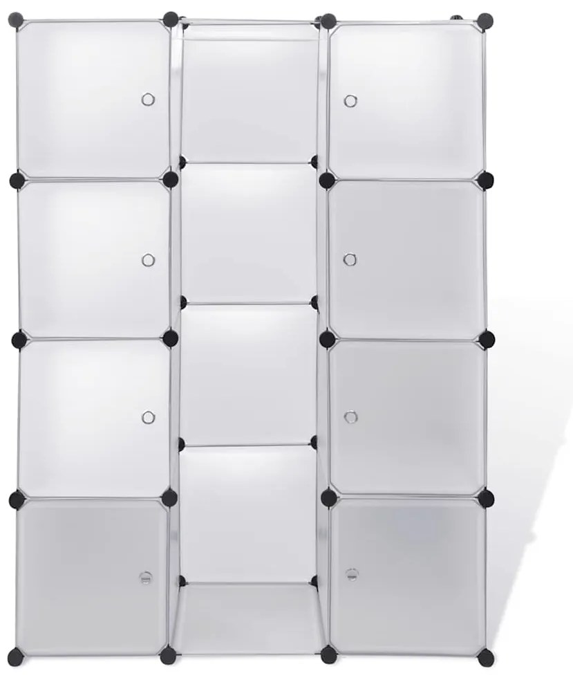 Armário plástico modular 9 gavetas 109x36,5x143 cm branco