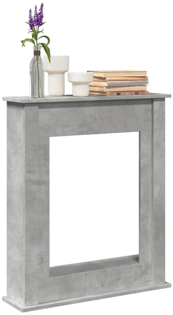 vidaXL Cornija lareira 75x20x87,5 cm derivados madeira cinza cimento