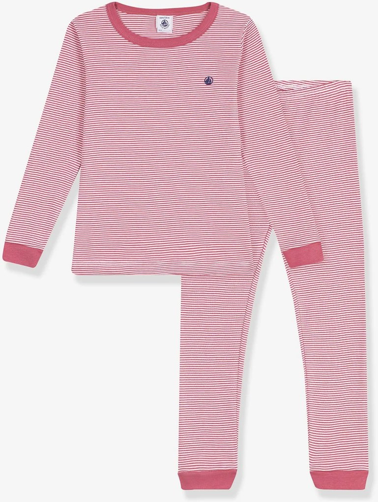 Pijama às riscas PETIT BATEAU rosa