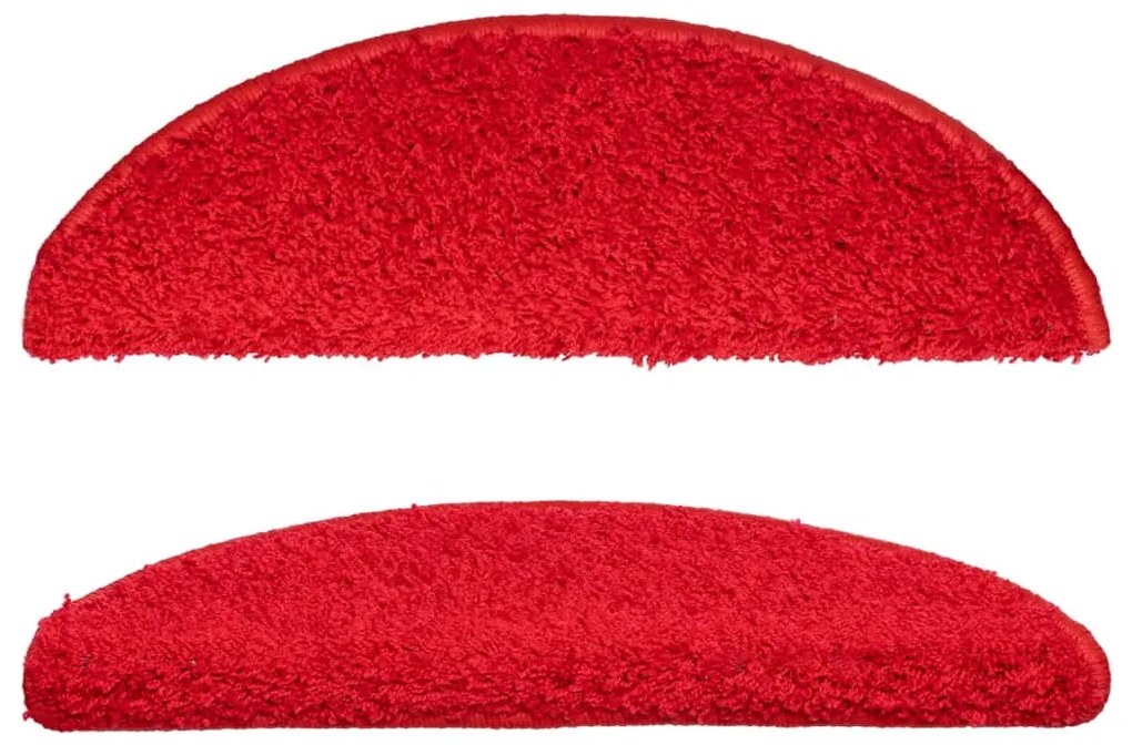 Tapetes de escadas 10 pcs 56x17x3 cm vermelho