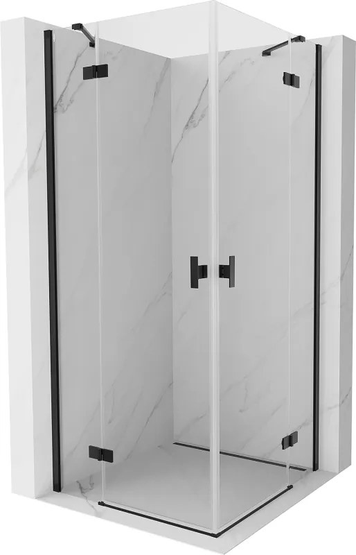 Mexen Mist-H Duo cabine de duche com portas de abrir 110 x 110 cm, transparente, preta - 8A5-110L-110P-70-00