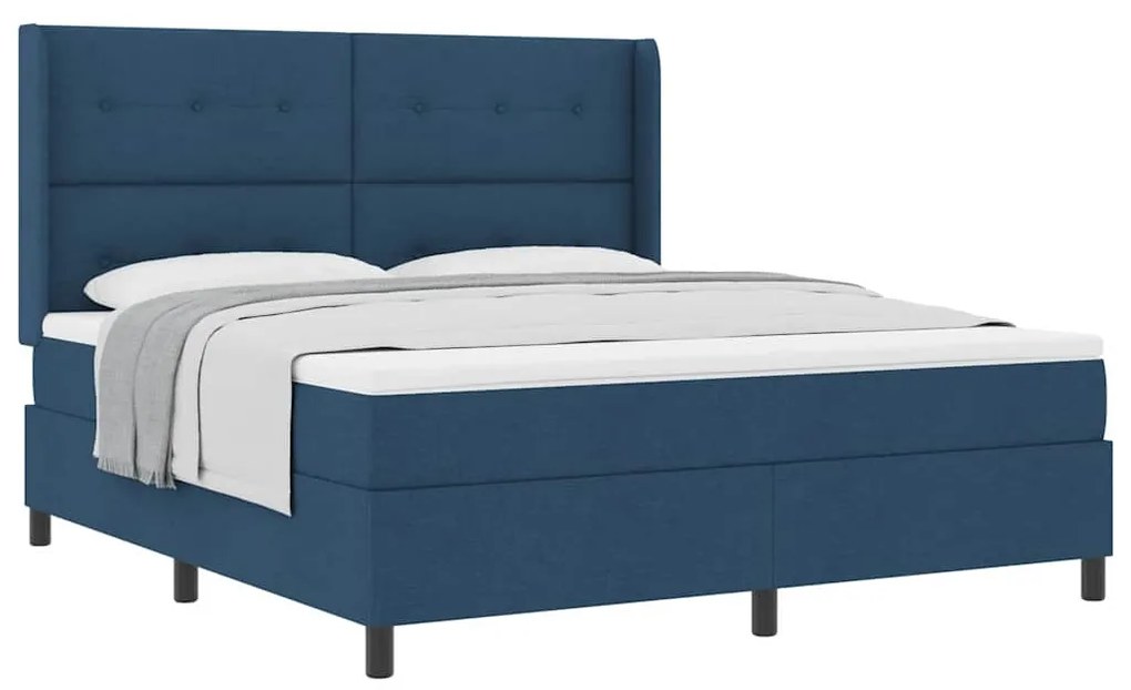 Cama Box com Colchão Azul 180x200 cm Tecido