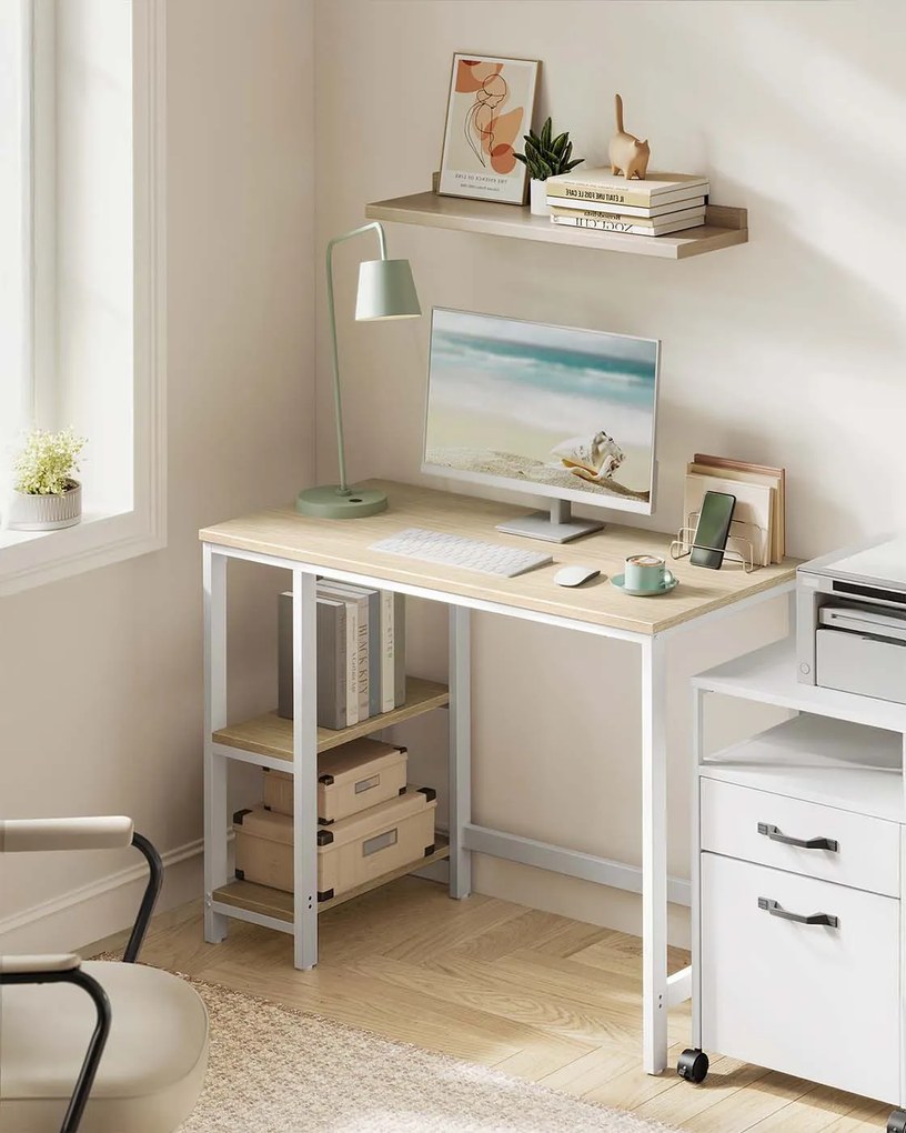 Secretaria de escritório 100 x 50 x 76 cm bege natural-branco