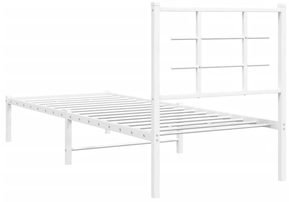 Estrutura de cama com cabeceira 80x200 cm metal branco