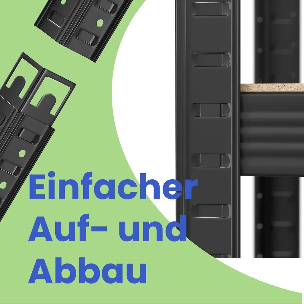 Estante para cargas pesadas 50 x 100 x 200 cm preto