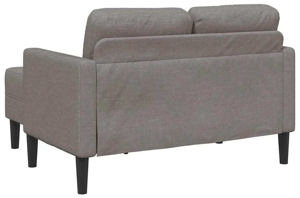 Sofá 2 lugares c/ Chaise em L 125cm tecido cinzento-acastanhado