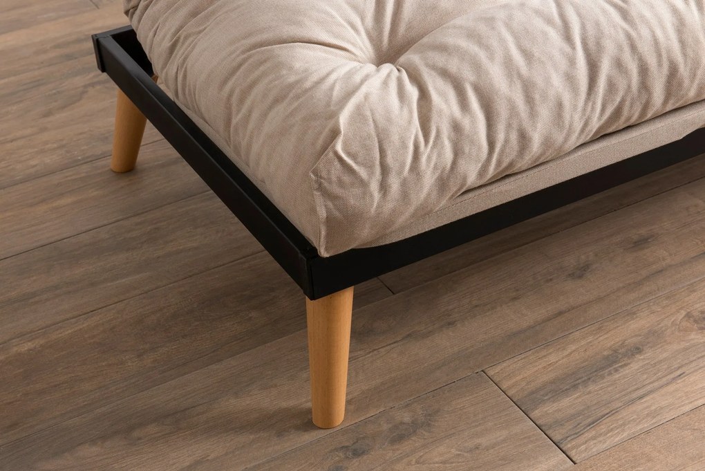 Sofá-Cama de 3 Lugares Saki – Creme – 185x92x82 cm