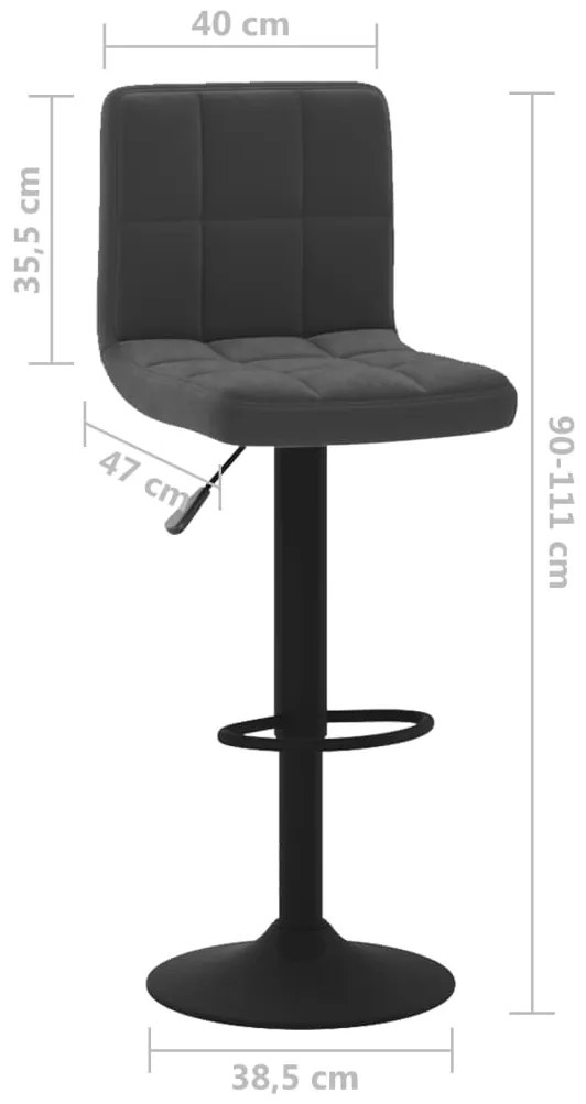 Bancos de bar 2 pcs veludo preto