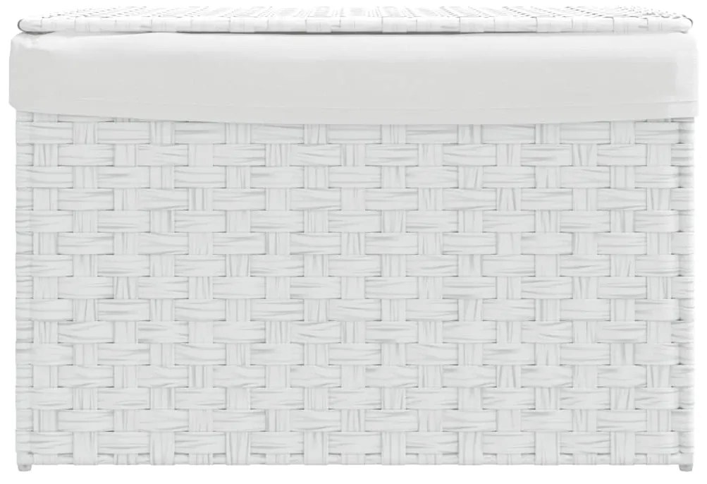 Cesto para roupa suja com tampa 55,5x35x34 cm vime PE branco
