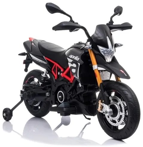 Aprilia Dorsoduro 12v, Mota elétrica Infantil assento de couro, pneus de borracha EVA Vermelha