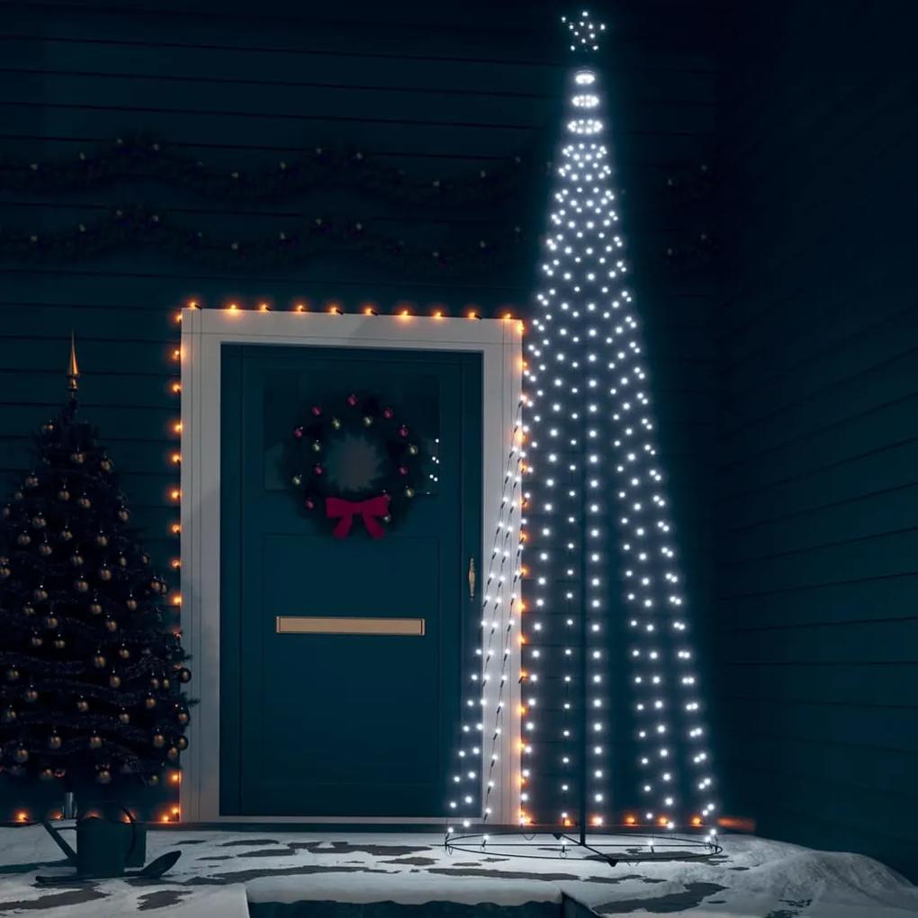 328714 vidaXL Árvore de Natal em cone c/ 330 luzes LED branco frio 100x300 cm
