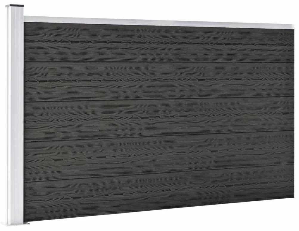 Painel de vedação para jardim 175x105 cm WPC cinzento
