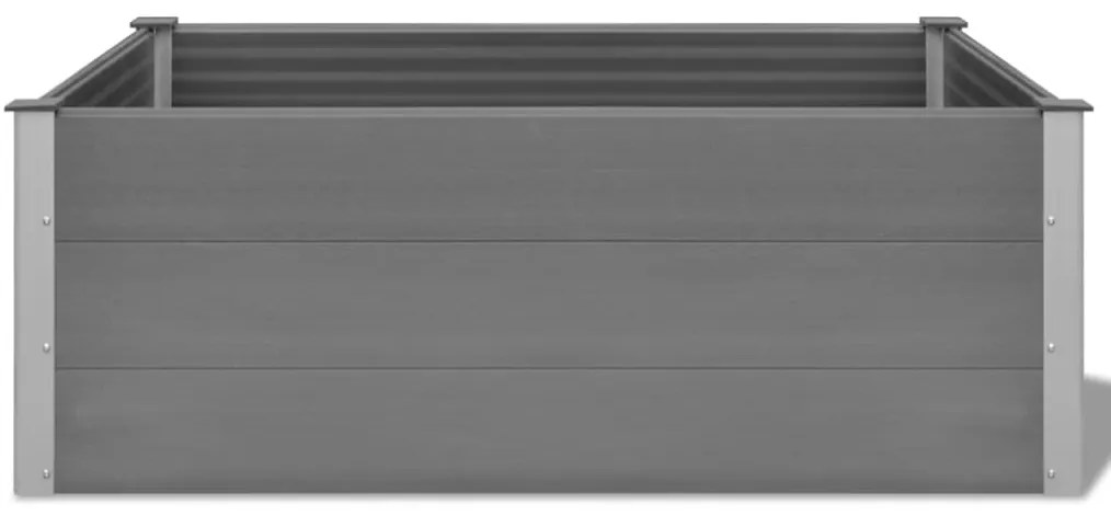Canteiro elevado para jardim WPC 150x100x54 cm cinzento