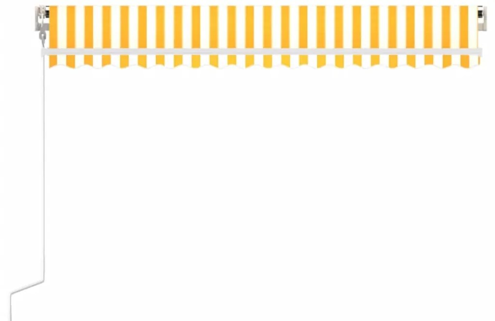 Toldo retrátil automático 450x300 cm amarelo e branco