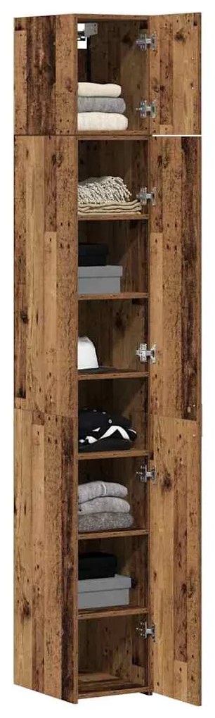 Armário Slim vidaXL Madeira Antiga 30x42,5x225 cm Madeira Engenharia