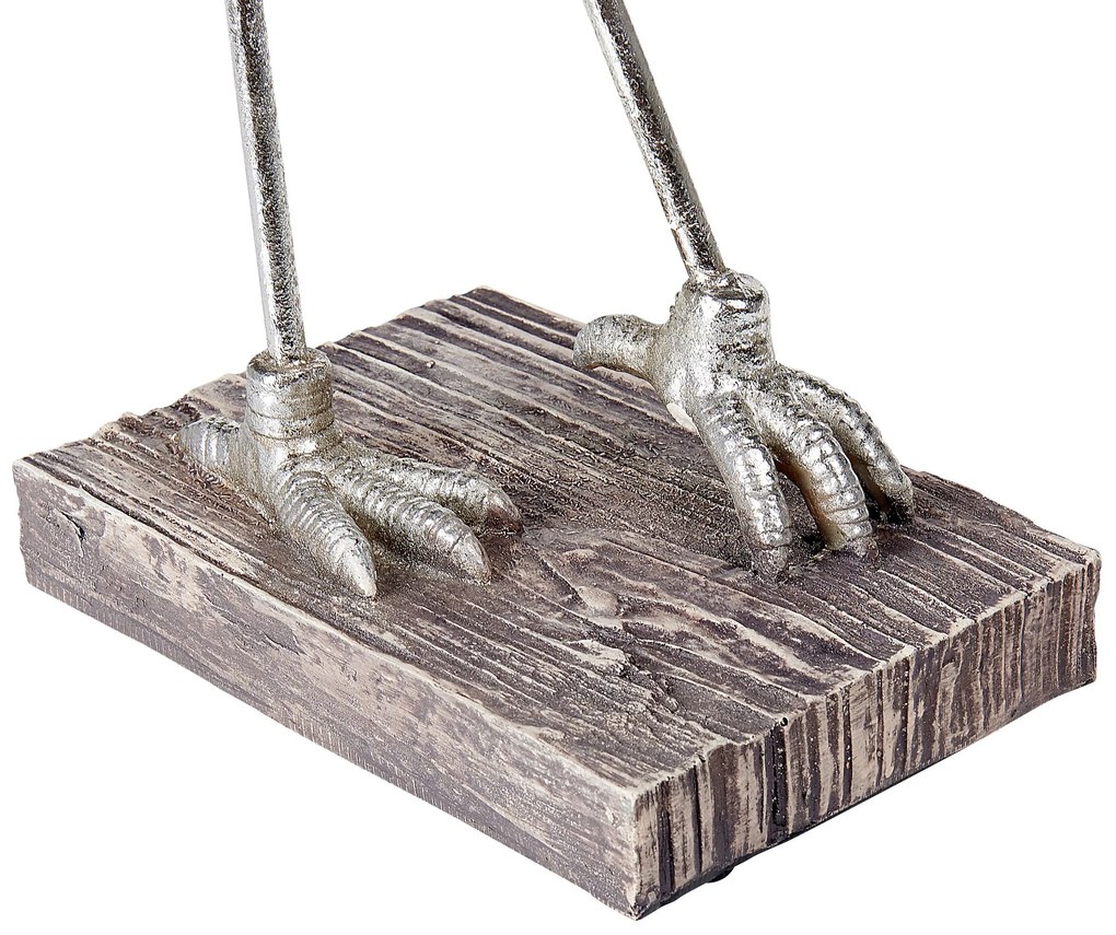 Figura decorativa prateado e castanho escuro 60 cm CRANE Beliani
