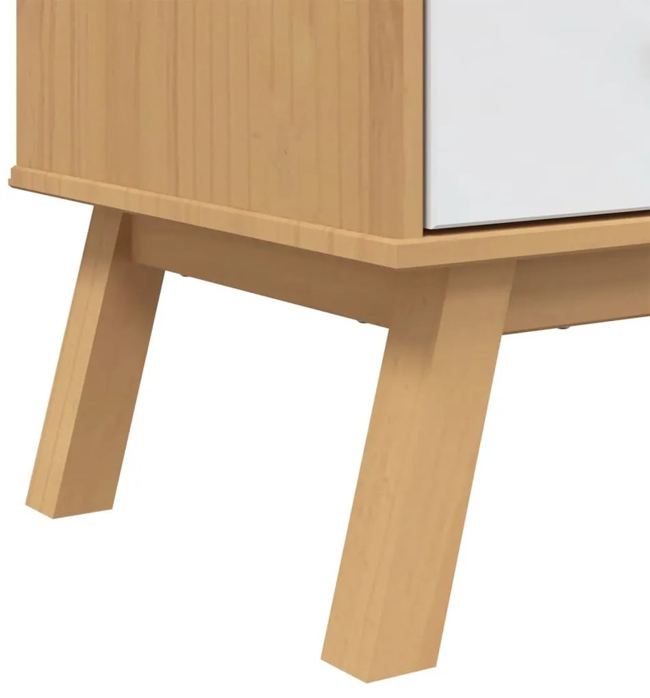 Armário alto OLDEN 85x43x125 cm pinho maciço branco/castanho