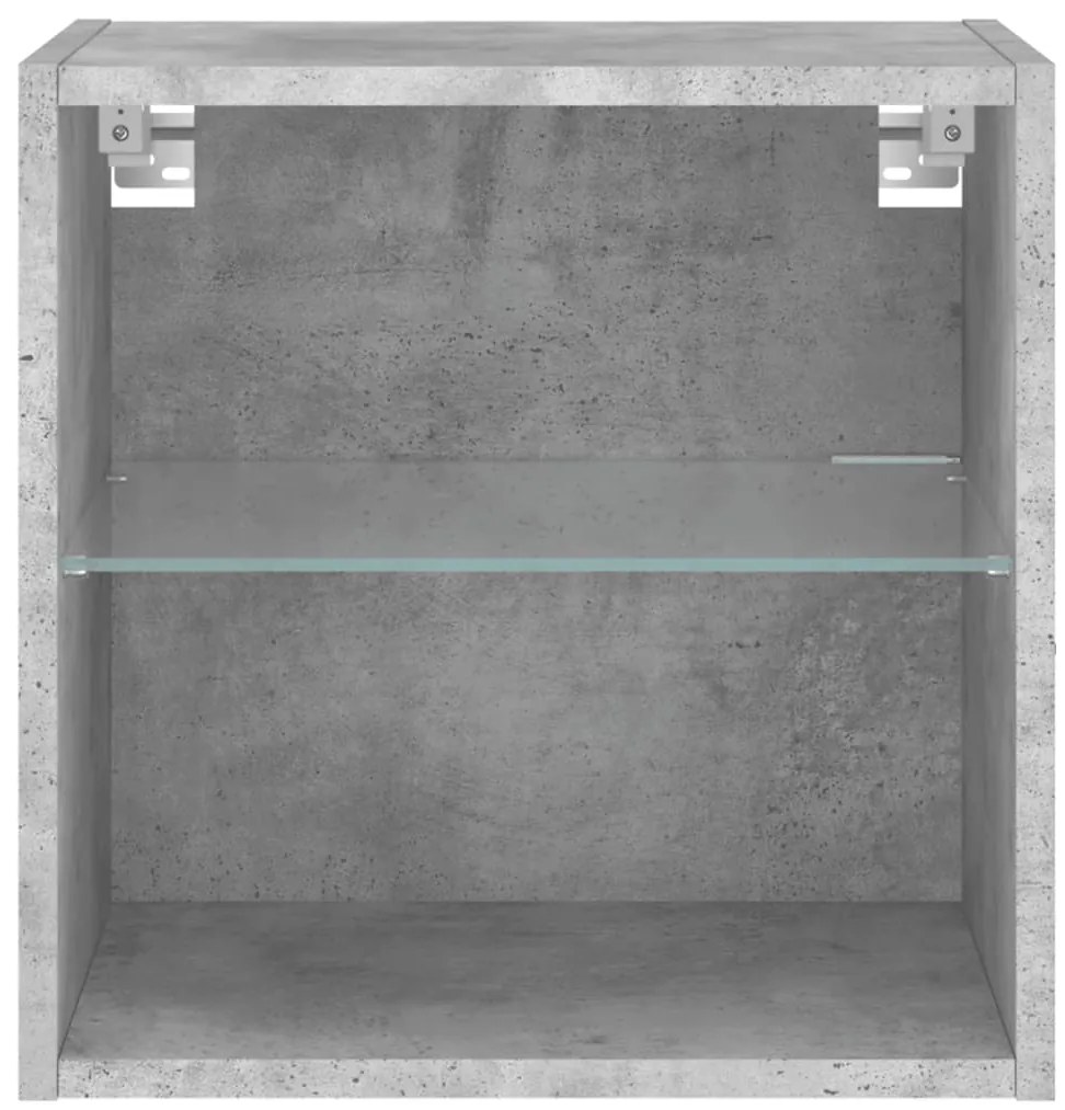 Mesa de cabeceira de parede com luzes LED cinzento cimento