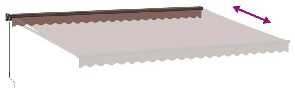 Toldo retrátil manual 500x300 cm castanho