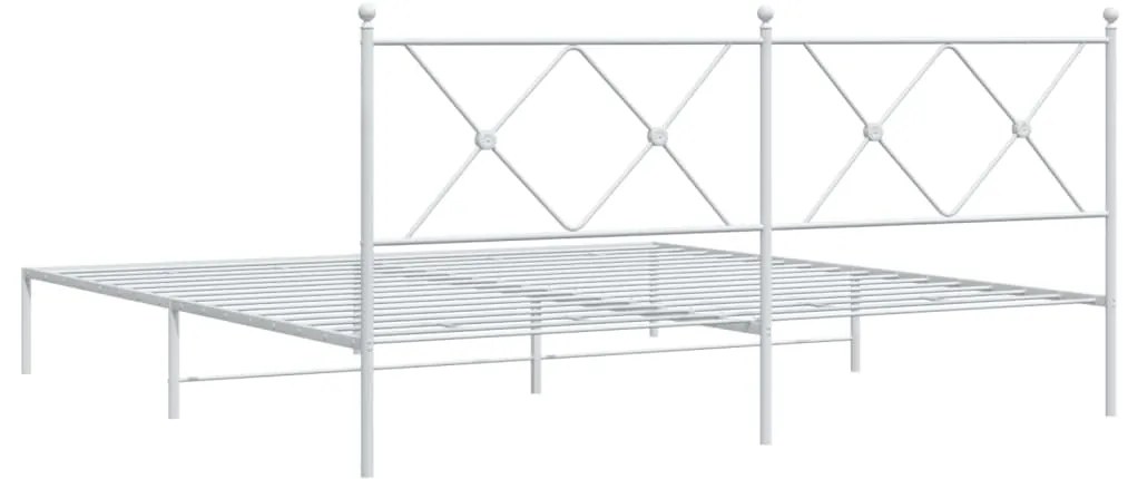 Estrutura de cama com cabeceira 183x213 cm metal branco