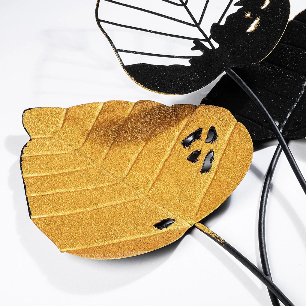 Acessório Decorativo de Parede em Metal Fall – Amarelo e Preto – 45 x