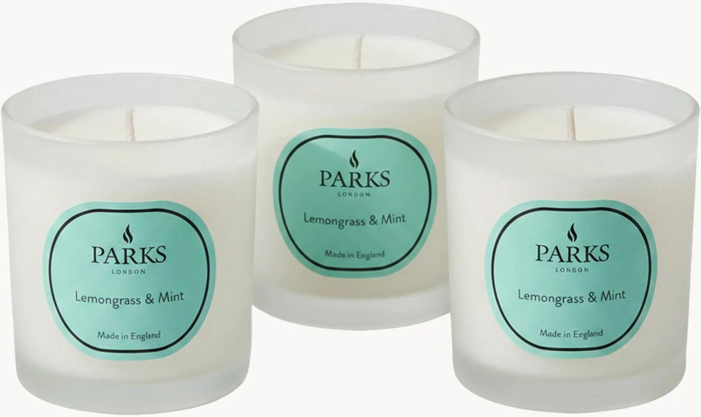 Velas perfumadas artesanais Vintage Aromatherapy (erva-príncipe, menta, citrinos), conjunto de 3