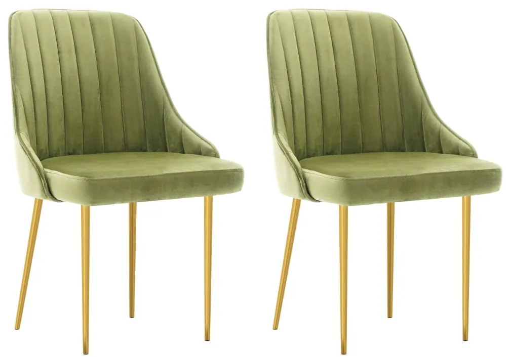 vidaXL Cadeiras de jantar 2 pcs veludo verde-claro