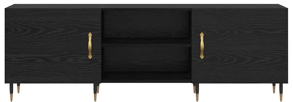 Gabinete para TV com prateleira Carvalho preto 150 x 30 x 50 cm