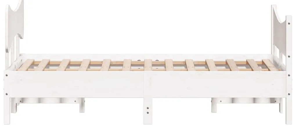 Cama sem colchão 120x200 cm madeira de pinho maciça branco