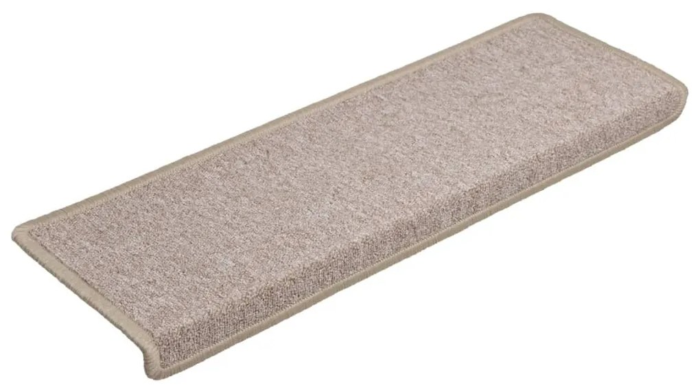 Tapete/carpete para degraus 15 pcs 65x21x4 cinzento-acastanhado