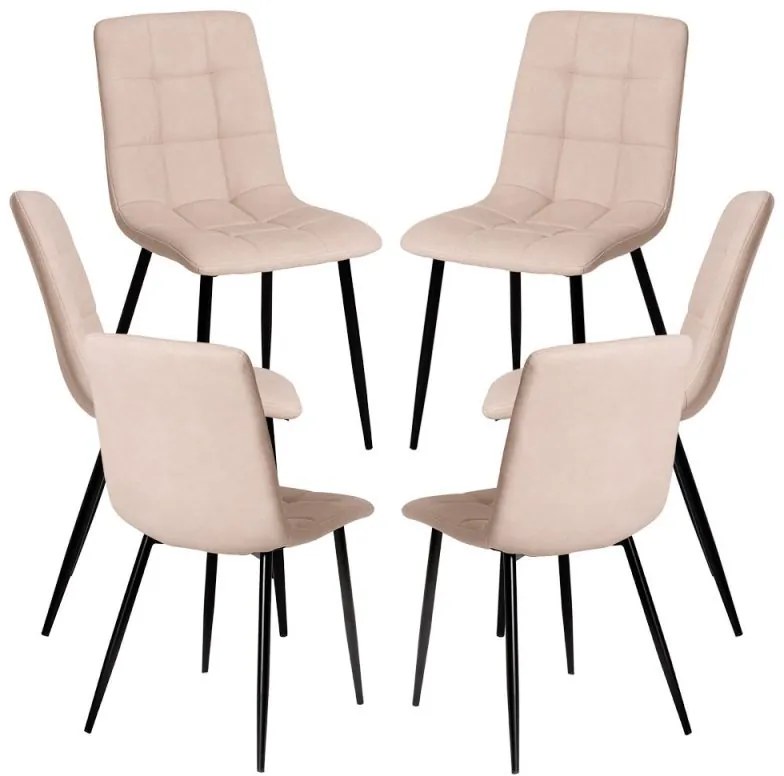 Pack 6 Cadeiras Stuhl Couro Sintético - Beige