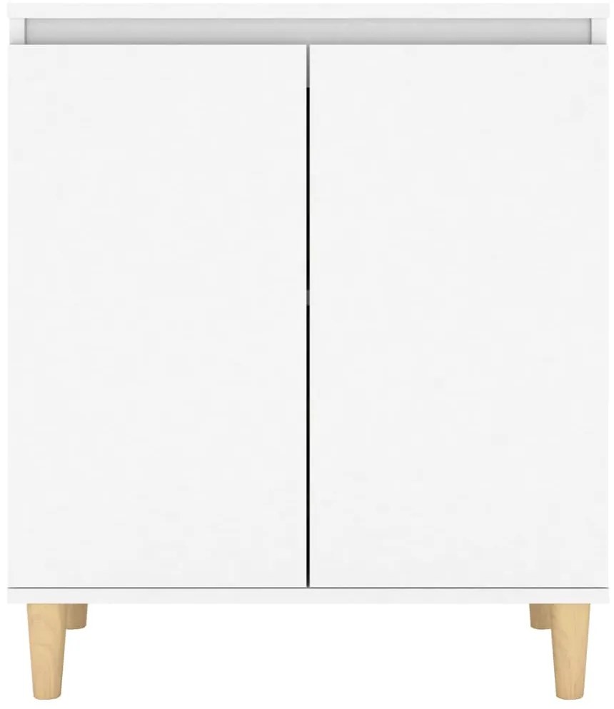 Aparador c/ pernas de madeira 60x35x70 cm contraplacado branco