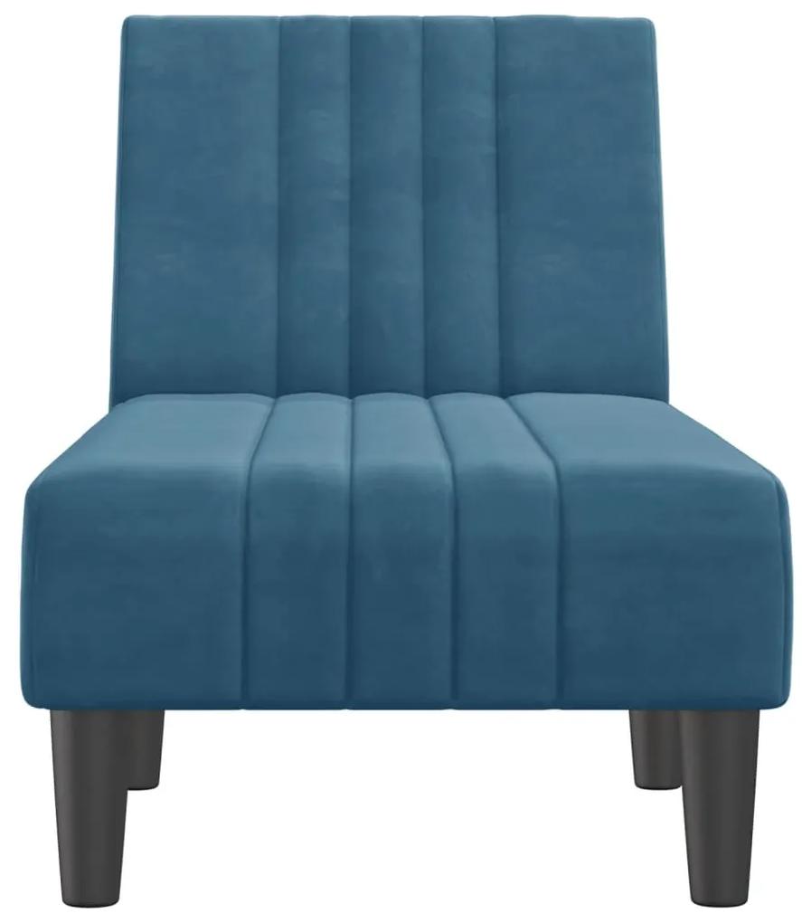 Chaise longue veludo azul