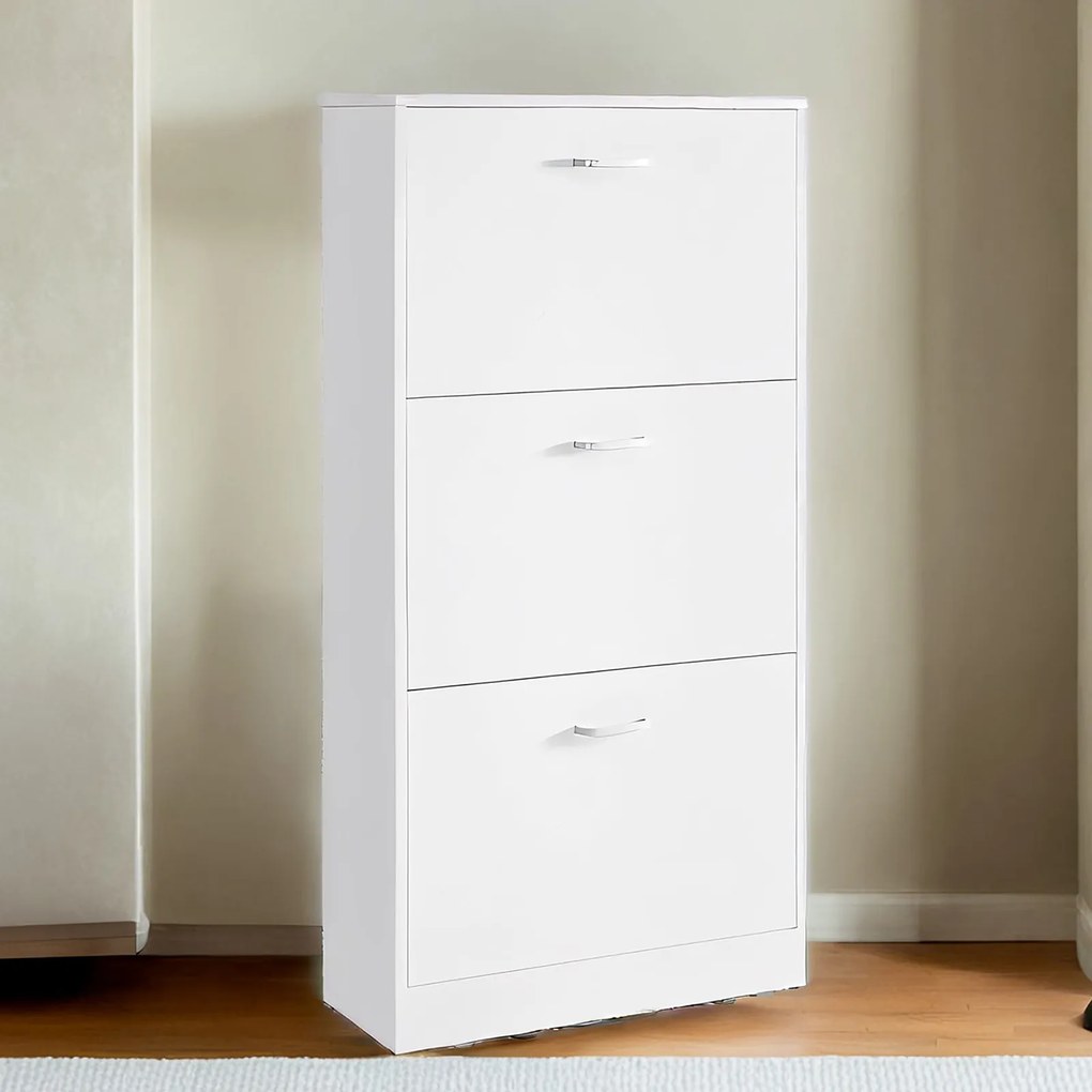 Sapateira com gavetas 60 x 24 x 120 cm branco