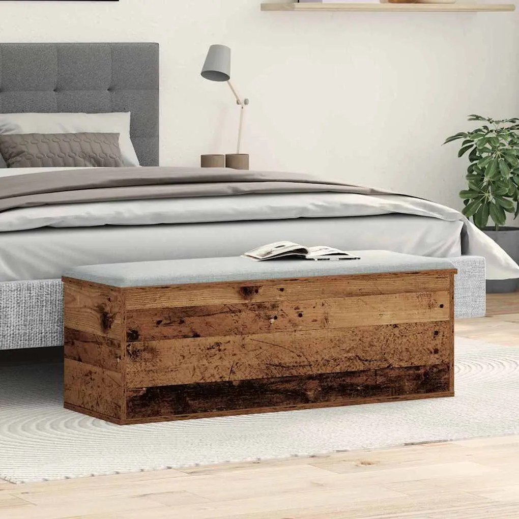 Caixa de Armazenamento vidaXL em Madeira Reciclada 102x35x35 cm com Ma