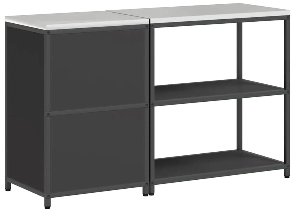 Conjunto de Armazenamento de Cozinha com prateleira 2 pcs Preto