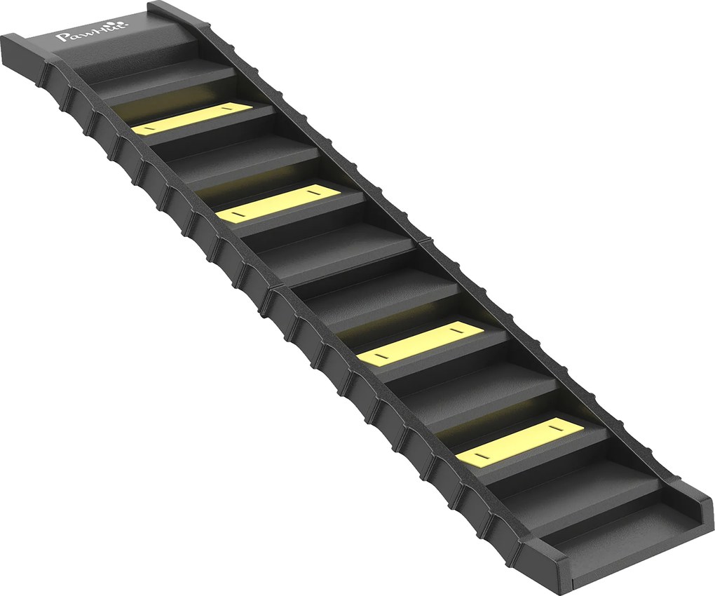 Rampa para Cães Dobrável 154 cm Rampa para Cães para Carro e Cama com 10 Degraus Antideslizantes Suporta até 68kg Preto